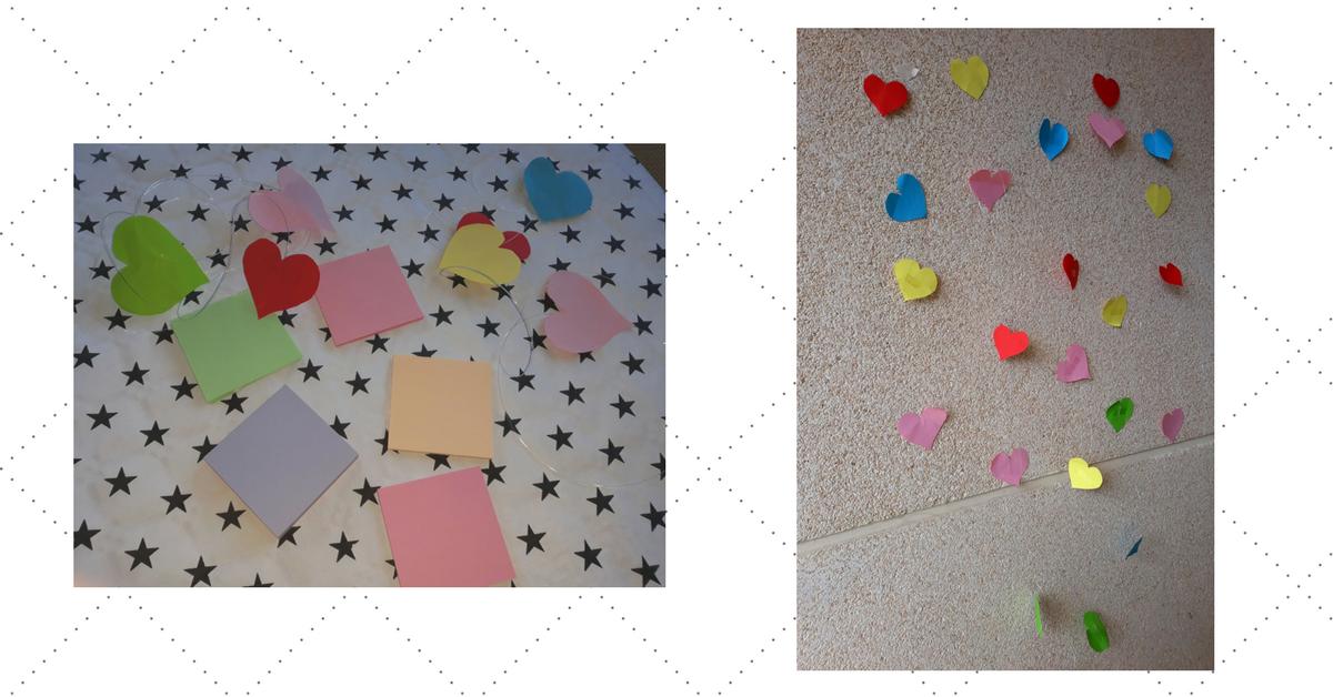 guirnaldas de corazones con papel