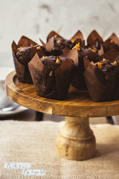 Mini muffins de chocolate y dulce de leche