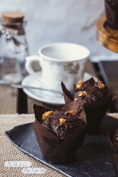 Mini muffins de chocolate y dulce de leche