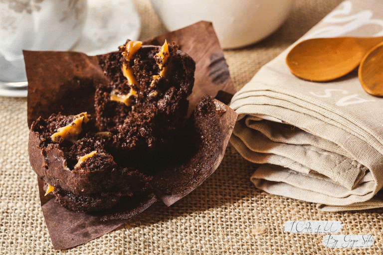 Mini muffins de chocolate y dulce de leche