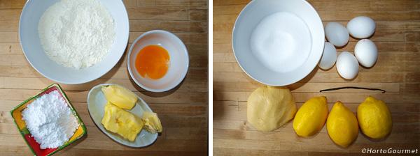 Ingredientes Tarta de limón y vainilla 