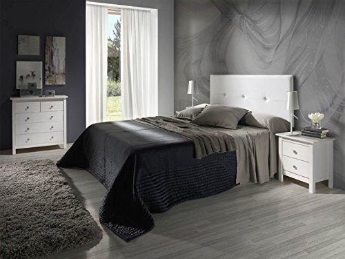 Cabecero tapizado Judith Blanco 160 X 55 X 3 cm, incluye herrajes para colgar