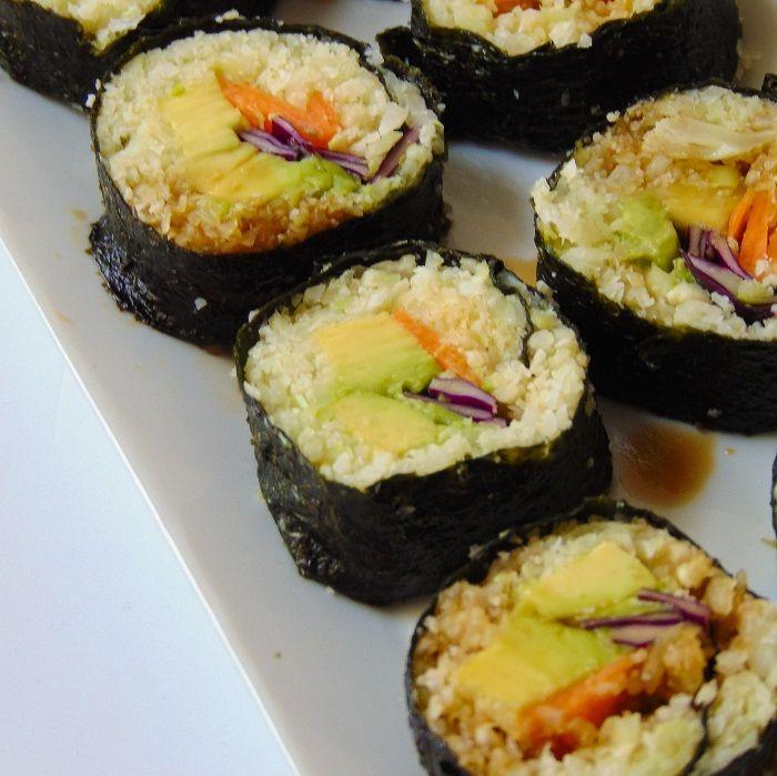 Sushi con arroz de coliflor