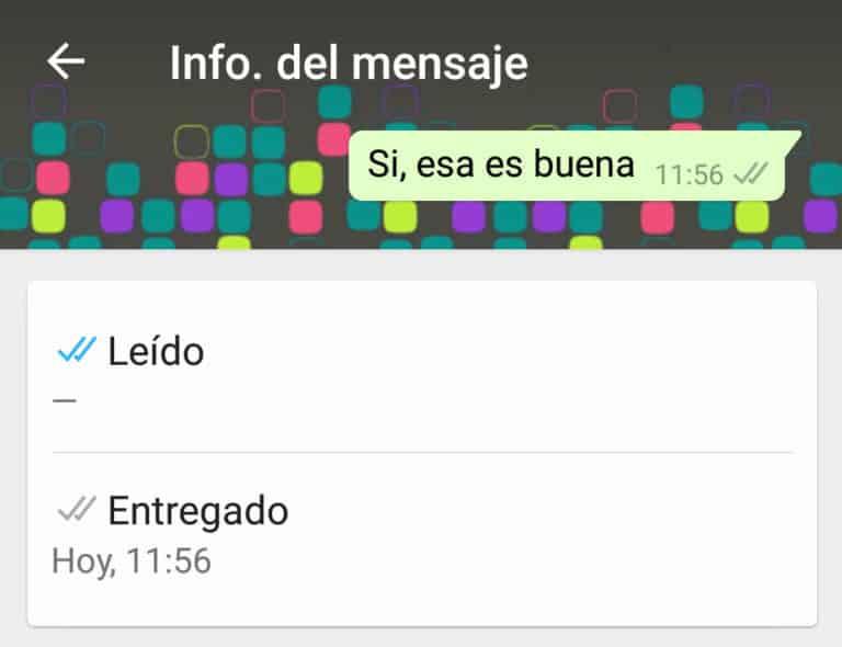Saber a que hora se leyo un mensaje en whatsapp