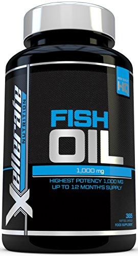 Aceite de Pescado Omega 1000 mg- 365 cápsulas softgel - Fabricado en el Reino Unido - Suplemento de Alta Potencia Aceite de Pescado Omega 3 - Omega 3 6 9 Triple Fuerza EPA y DHA