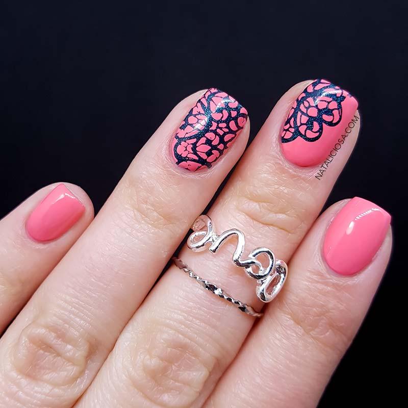 estampacion sencilla paso a paso con bps o born pretty store aengland saint george y deborah milano en tonos verde y rosa para fiestas