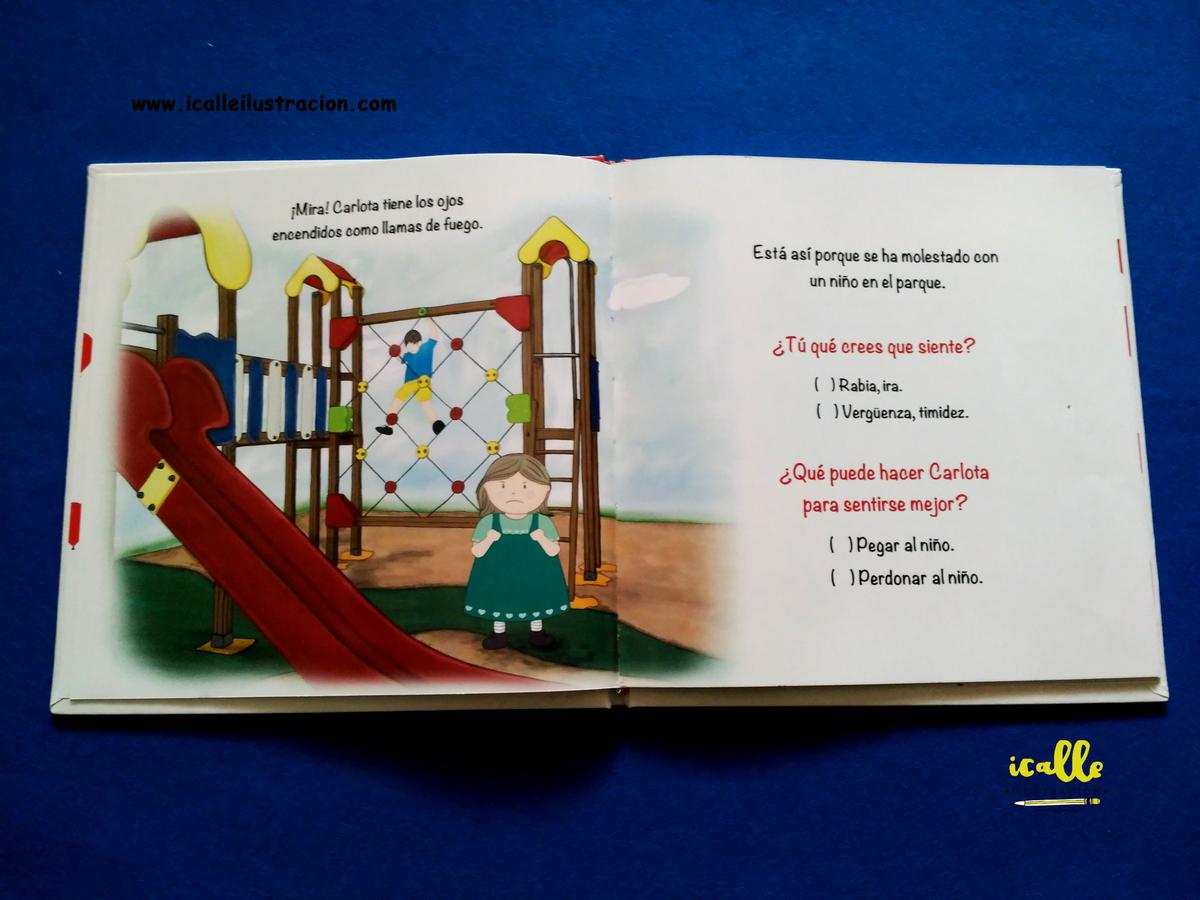 Carlota no quiere hablar pregunta e ilustración 