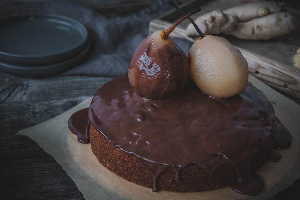 Bizcocho de jengibre y chocolate