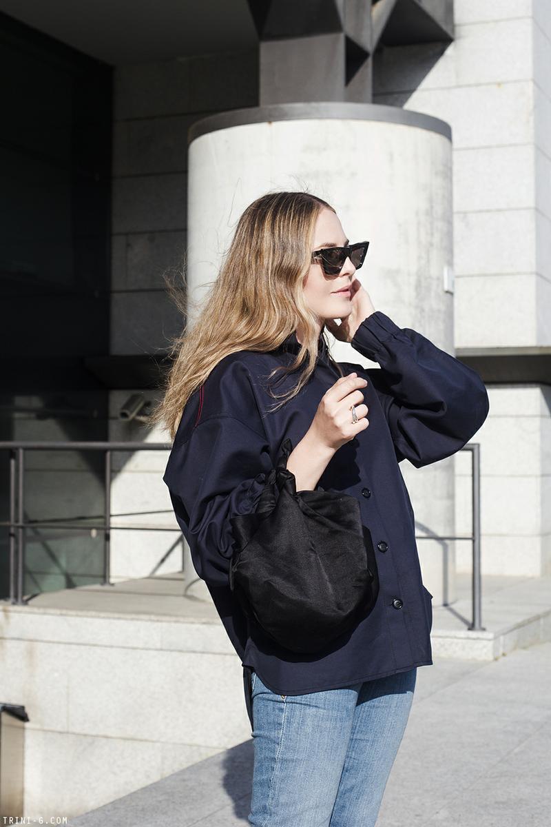 Trini | Céline shirt Manolo Blahnik slippers