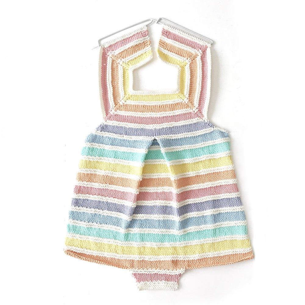 Cómo hacer un pelele arcoíris de punto de bebé DIY - Tutorial y Patrón