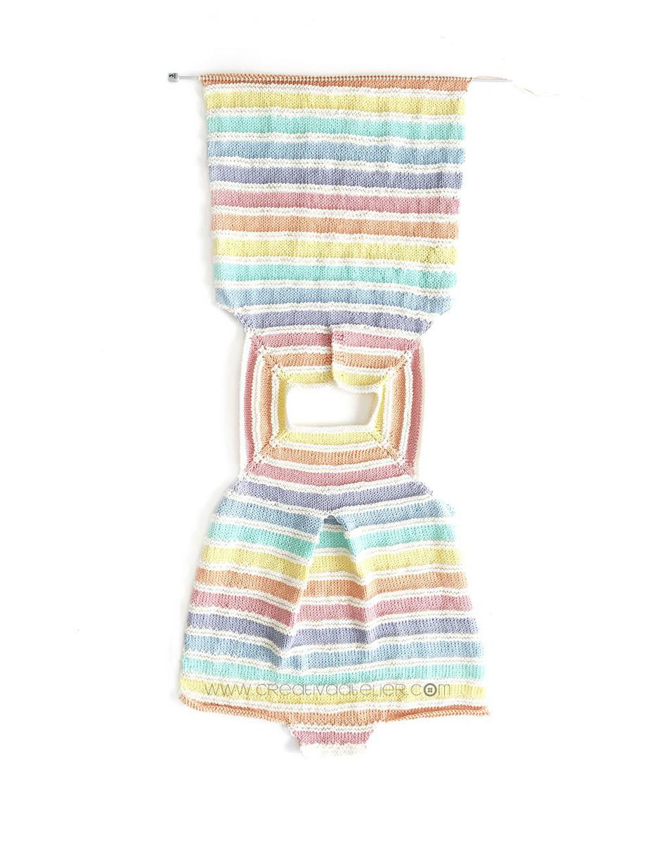 Cómo hacer un pelele arcoíris de punto de bebé DIY - Tutorial y Patrón