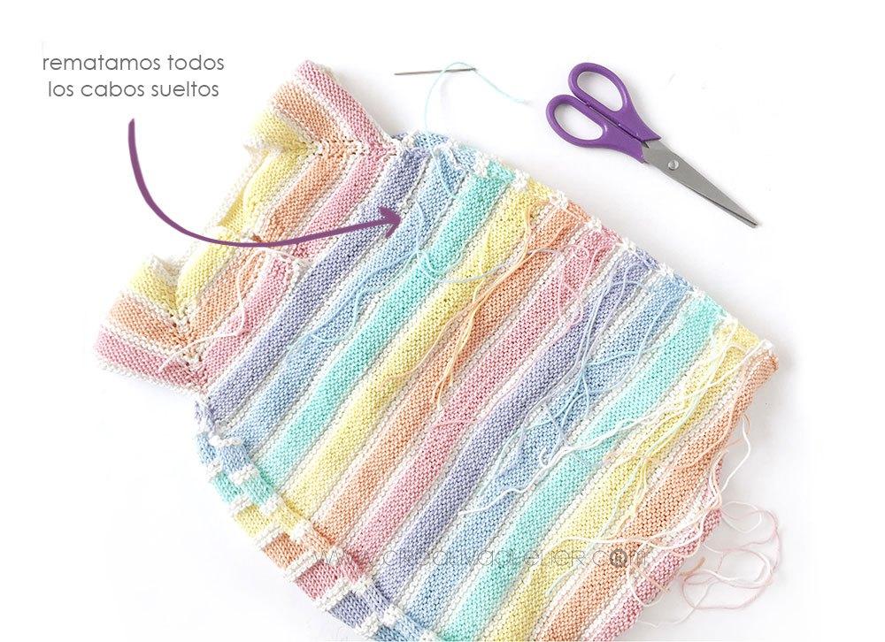 Cómo hacer un pelele arcoíris de punto de bebé DIY - Tutorial y Patrón