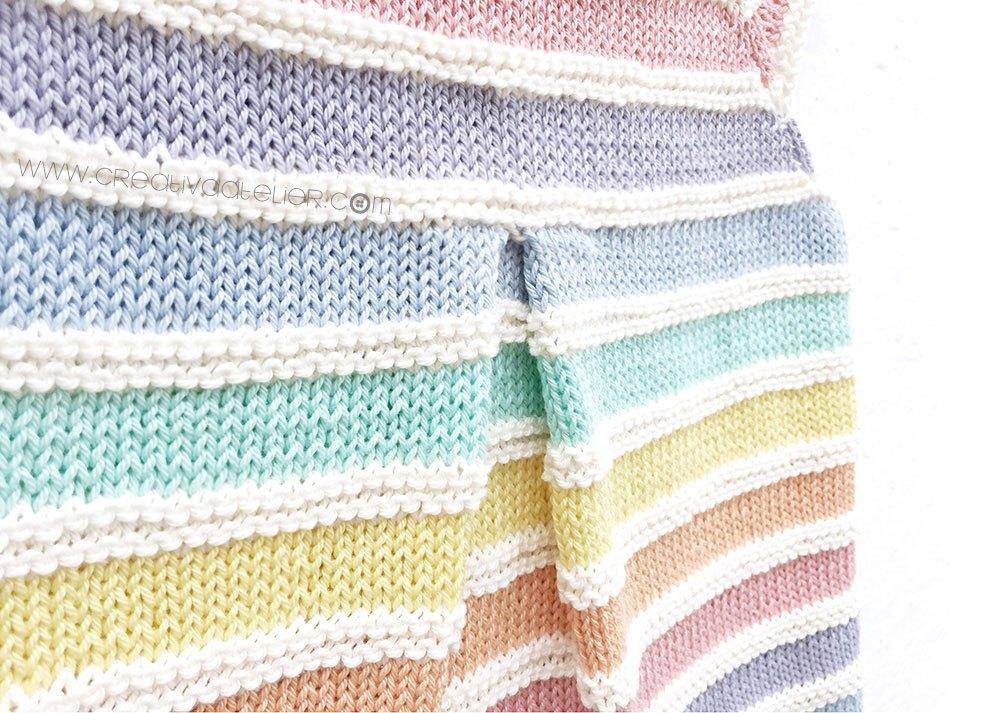 Cómo hacer un pelele arcoíris de punto de bebé DIY - Tutorial y Patrón