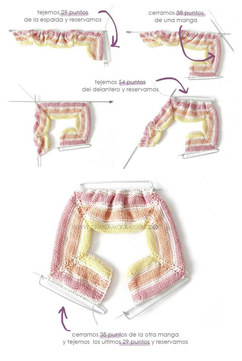 Cómo hacer un pelele arcoíris de punto de bebé DIY - Tutorial y Patrón