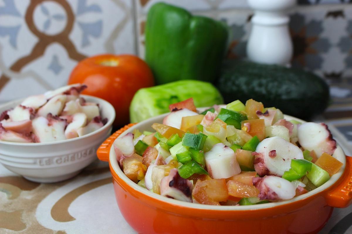 Ensalada de pulpo o pipirrana de pulpo