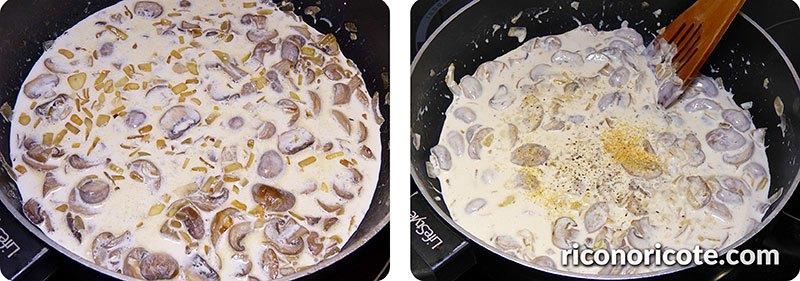 Pechugas empanadas con salsa de champiñones