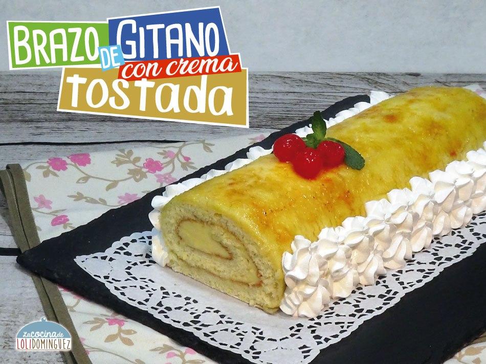 Brazo de gitano con crema tostada o pionono de crema