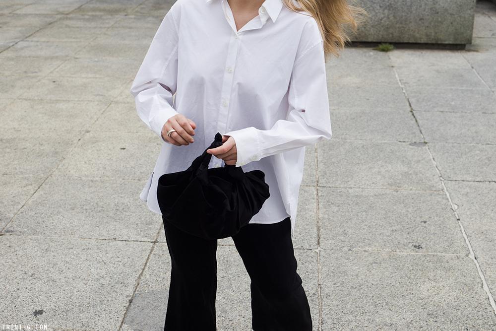Trini | The Row shirt Theyskens Theory pants