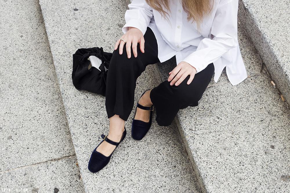 Trini | The Row shirt Theyskens Theory pants