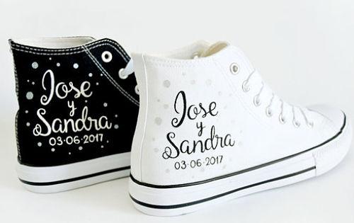 Zapatillas decoradas para novios