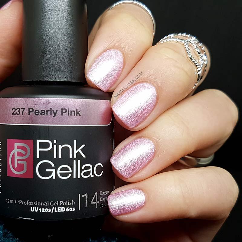 manicura con rosa perlado de princesita en semipermanente para manos y pies