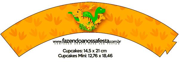 DinosaursParty Free Printable Wrappers Cupcake.