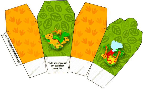 Dinosaurs Party Free Printable Chinese Take Away Box. 