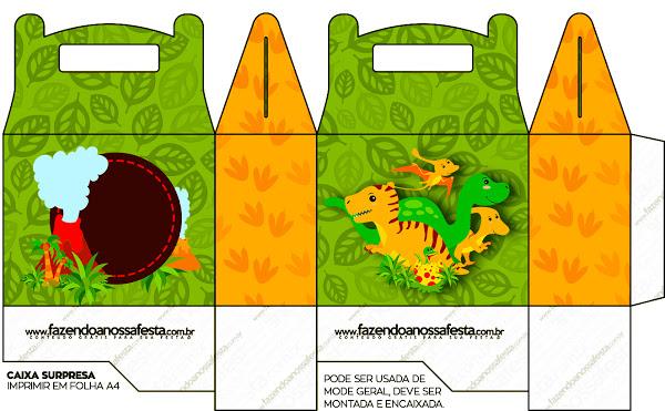 Dinosaurs Party Free Printable Box.