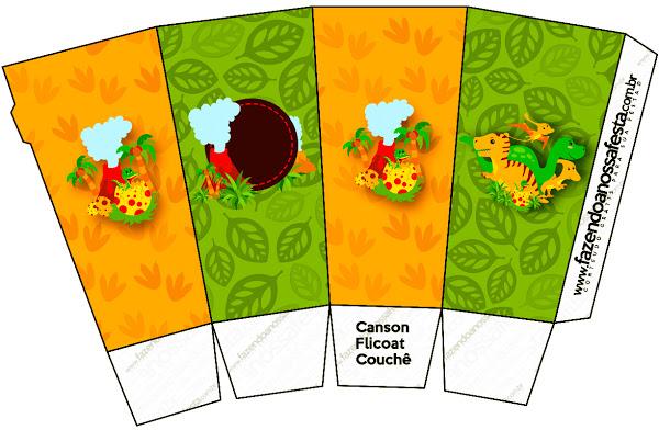 Dinosaurs Party: Free Printable Pop Corn Box.