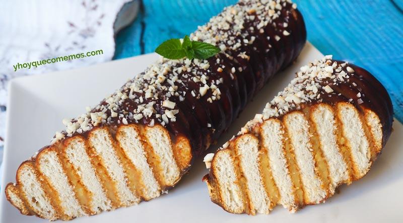 brazo gitano de galletas y flan 2