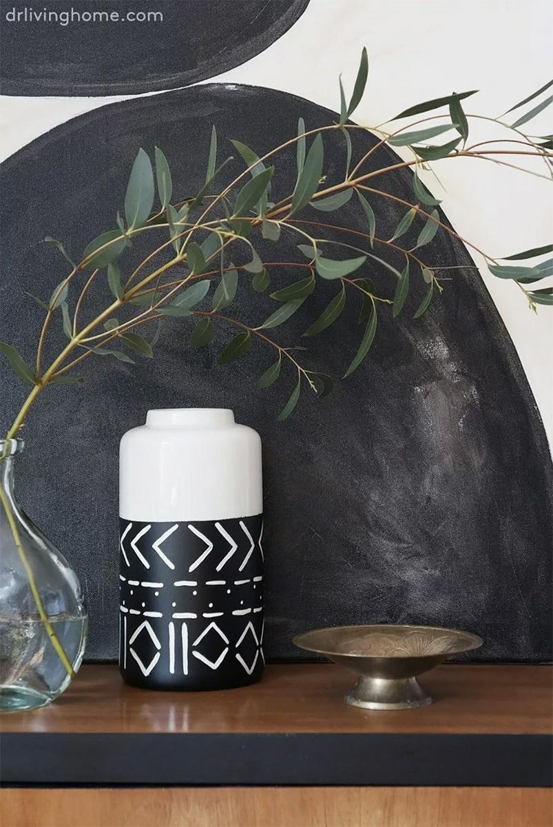 10 ideas con patrón mudcloth DIY, visto en "I am a Mess Blog", fuente "DrLivinghome"