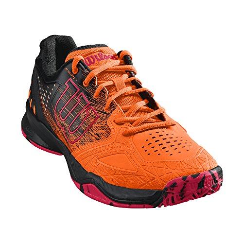 Wilson Kaos Comp, Zapatillas de Tenis Hombre, Juego Ofensivo, multiterreno, Tejido/sintético, Naranja/Negro(Shocking Orange/Black/Neon Red), Talla:44 2/3