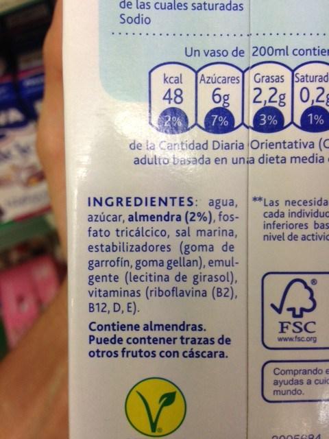 Resultado de imagen de bebida vegetal yo soy ingredientes