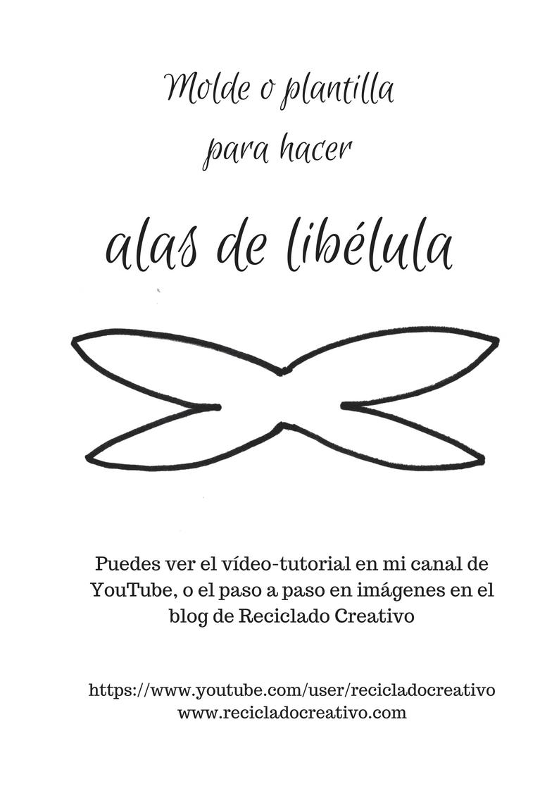 Plantilla molde alas para libélula