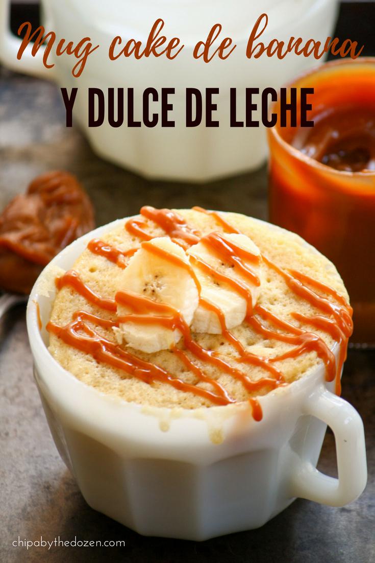 Mug cake de banana y dulce de leche