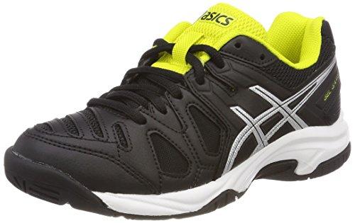 Asics Gel-Game 5 GS, Zapatillas de Tenis Unisex Niños, Negro (Black/Silver/Sulphur Spring 9093), 39.5 EU