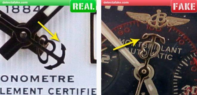 Comparación del segundo de un Breitling original y una copia