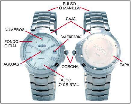 partes de un reloj de pulsera
