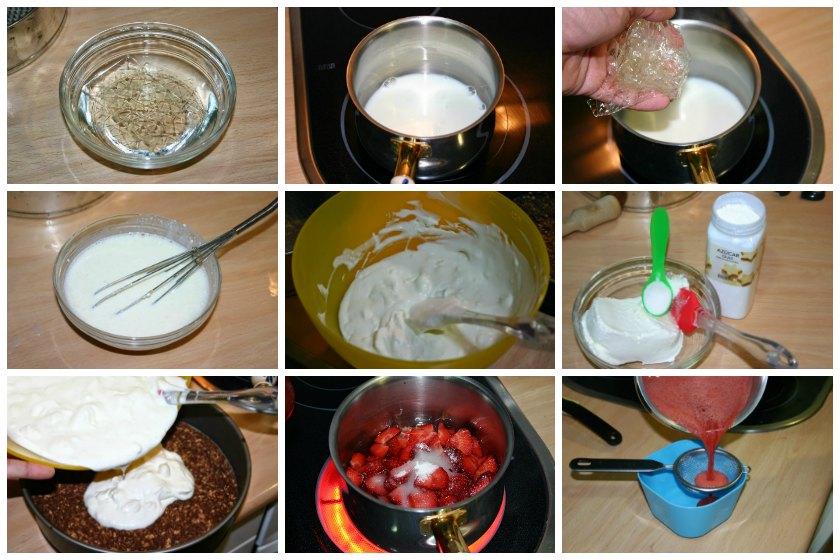 Tarta de queso con fresas