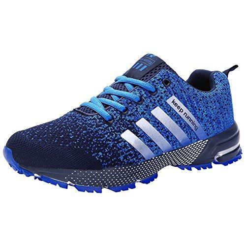 Wealsex Zapatos Para Correr En Montaña Asfalto Aire Libre Deportes Zapatillas De Running Para Hombre (42, Azul claro)