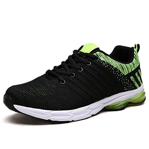 Zapatillas Running Para Hombre Aire Libre y Deporte Transpirables Casual Zapatos Gimnasio Correr Sneakers Verde 40