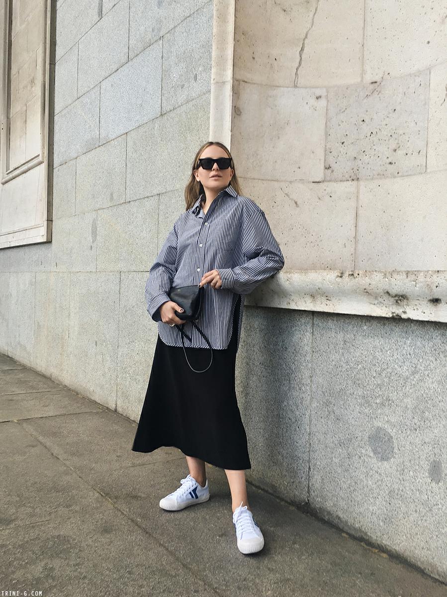 Trini |Balenciaga shirt The Row skirt