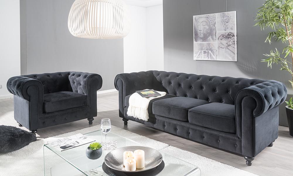 Sofá chesterfield LEWIS Conforama