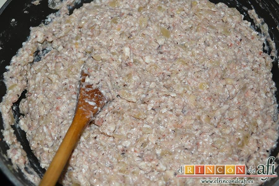 Croquetas de pulpo, seguir removiendo sin parar