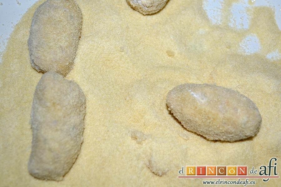 Croquetas de pulpo, pasarlas por último por pan rallado