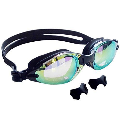 Bezzee Pro Gafas De Natación Infantiles Anti-Niebla Gafas para Jóvenes Niños Niñas con Estuche de Calidad y Tapones de Oídos (Negro, Lente Tintadas)