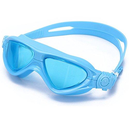 Gafas de Natación para Niños Marco Grande Cómodo Antiniebla Estanco Máscara de Natación para Niño, Niña, Jóvene,Adolescente,Júnior--azul