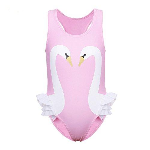 ZNYUN Cinco Colores Traje de Baño Bañador de Playa Bikini de Una Pieza con Pequeño Cisne Para Niña
