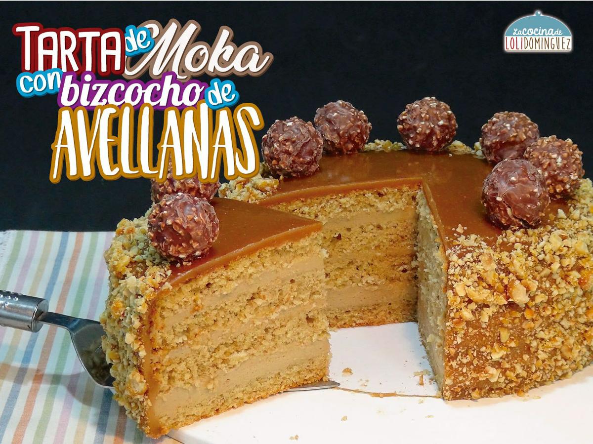 Tarta de moka (café) con bizcocho de avellanas