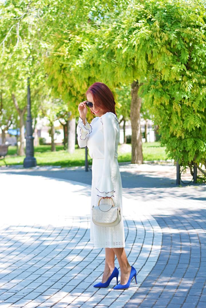 Pantalón culotte blanco